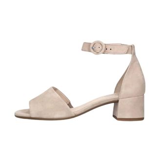 Gabor Schoenen, Dames, Beige, 38 1/2 EU, Su&egrave;de, Beige Su&egrave;de Comfort Sandalen met Enkelbandje