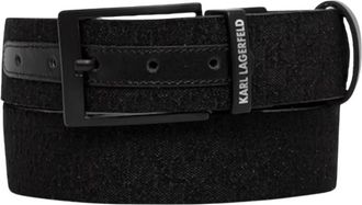 Karl Lagerfeld Logo-detail Riem - Heren - Riemen - Zwart - 100 CM - Leer - Accessoires