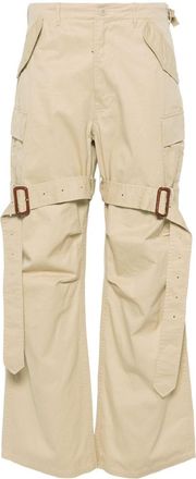 R13 wide-leg cotton cargo trousers - women - Cotton - 25 - Neutrals