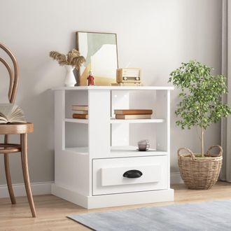 vidaXL Vidaxl - Mesa Auxiliar Madera Contrachapada Blanco 50x50x60 Cm