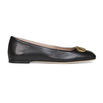 Valentino Garavani VLogo Signature Ballerina In Nappa - female - Valentino Garavani - Ballerina Shoes - Black - 4 1/2 UK - Shoes