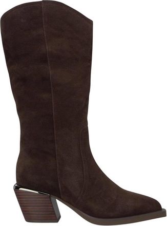 Alma En Pena Halfhoge laars met puntneus en hak - Dames - Cowboylaarzen - Bruin - 37 EU - Schoenen