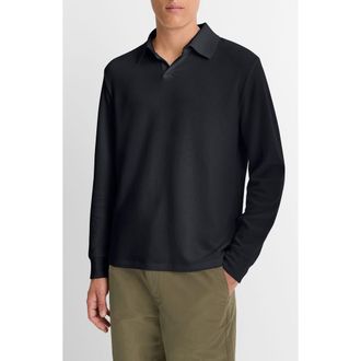 Vince Double Face Long Sleeve Polo in Coastal/ultramarine at Nordstrom Rack, Size Xx-Large