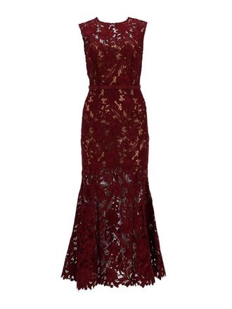 Self Portrait Floral Lace Midi Dress