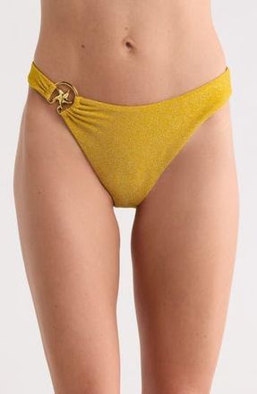 Dippin' Daisy's Swimwear Dive In High Waist Bikini Bottoms in Gold Flake at Nordstrom Rack, Size X-Large