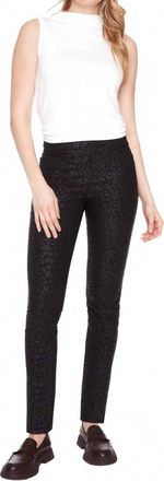 UP Slip-On Slim Fit Flare 31 Pants In Black Leopard