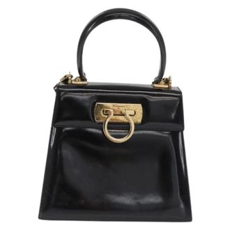 Ferragamo Pre-owned Handbags, female, Black, Size: ONE SIZE Pre-owned Leather Handbag