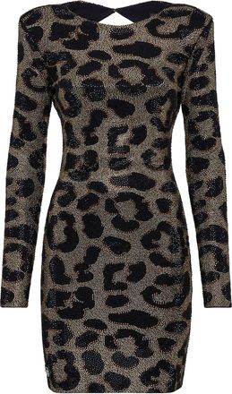 Philipp Plein Short Dress Full of stones Leopard