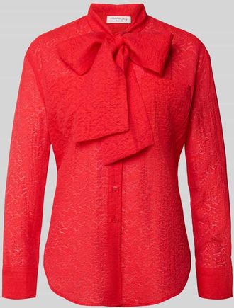 Christian Berg Regular Fit Schluppenbluse aus Viskose-Mix in Hellrot, Größe 34