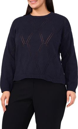 Halogen High-Low Crewneck Sweater in Navy Depths at Nordstrom Rack, Size 1 X