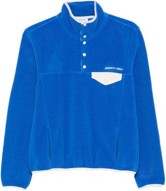 Sporty & Rich Fleece-texture Logo-embroidered Sweatshirt