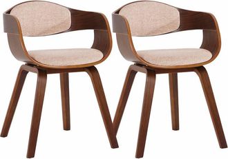 Clp Set di 2 sedie Kingston in tessuto Noce/crema