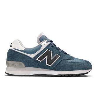 New Balance Unisex Made in UK 576 in Blu/Nero/Grigio, Pelle Scamosciata/Rete, Taglia 37.5