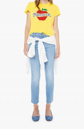 Mother The Lil Sinful Apple Tee In Yellow