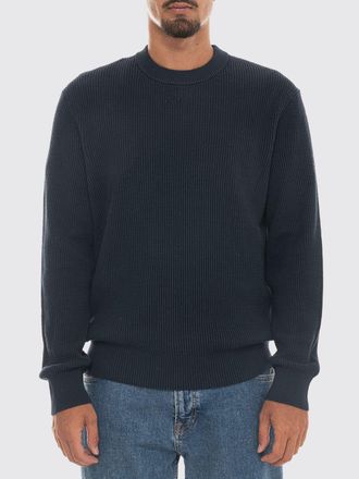 HUGO BOSS Maglia girocollo in misto cotone con bordi lavorati a costine