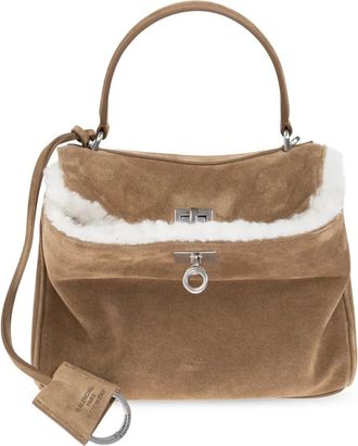 Balenciaga Tassen, Dames, Beige, ONE Size, Su&egrave;de, Rodeo Handtas