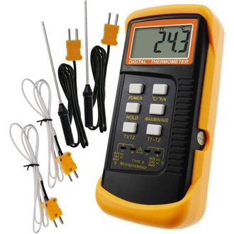 OEM Term&oacute;metro Tipo K Con Sensor De Termopar De 1300 &deg;c (&deg;c, &deg;f Y K) Con 4 Termopares (con Cable Y De Acero Inoxidable) - Crezuo