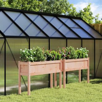 vidaXL Vidaxl - Jardineras Con Patas 2 Uds Madera Maciza De Abeto Douglas