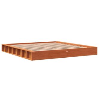 Berkfield Home Beautiful Bed Frame without Mattress Wax Brown 200x200 cm Solid W