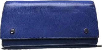 Celine Pre-owned Leather Wallet - Dames - Vintage Accessoires - Blauw - ONE Size - Leer - Vintage