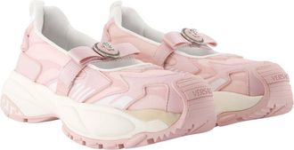 Versace Womens Mary Jane Sneaker Flat Pink Synthetic