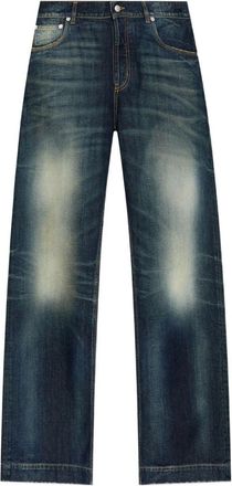 Alexander McQueen Jeans Sbiaditi Con Gamba Ampia-Uomo