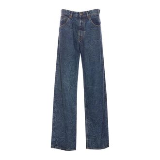 Maison Margiela Straight Jeans, male, Blue, Size: W28 Wide Leg Denim Jeans