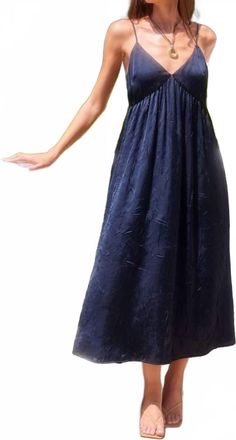 Fifteen Twenty Leanna Midi Dress In Navy