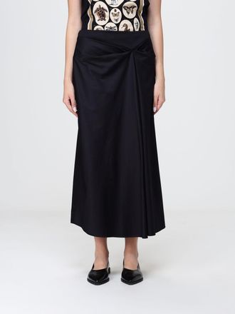 Max Mara Gonna midi A-line in misto cotone con design drappeggiato