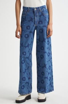 Marimekko Maridenim Unikko Loose Fit Jeans in Mid Indigo at Nordstrom Rack, Size 27 X 32
