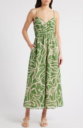 Lost + Wander Floral Lane Midi Dress in Green Cream at Nordstrom Rack, Size X-Small