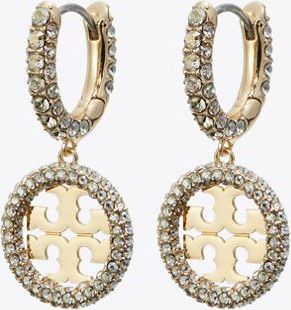 Tory Burch Womens Miller Pavé Huggie Hoop Earring, One Size