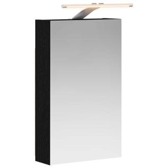 vidaXL Armario Con Espejo De Ba&ntilde;o Roble Negro 30 X 10,5 X 50 Cm Vidaxl