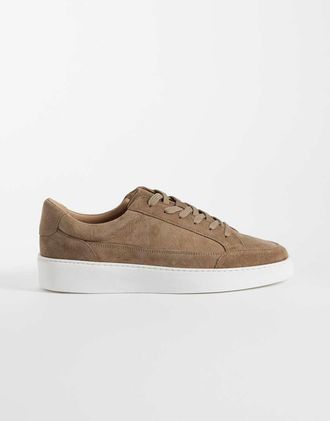 Noak Made In Portugal - Sneakers stringate con pannelli in camoscio color tortora-Marrone