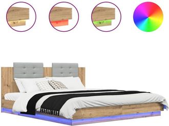 vidaXL Estructura De Cama Con Cabecero Roble Artesanal 180 X 200 Cm Vidaxl