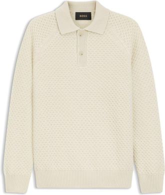 BOSS Polo-collar sweater in cashmere