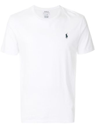 Polo Ralph Lauren Custom Slim Fit White Crewneck T-Shirt With Pony Embroidery On The Front In Cotton Man