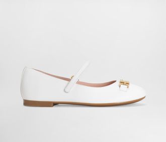 Dolce & Gabbana Nappa Lambskin Ballet Flats - Woman White Leather 27