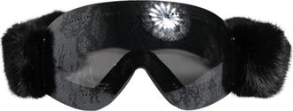 Dolce & Gabbana Kantpatroon Spiegelende Ski Goggles UV - Dames - Ski Accessoires - Zwart - ONE Size - Fitness