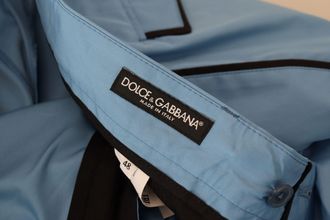 Dolce & Gabbana Mens Cotton-Silk Chinos Blue