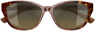 Maui Jim 54mm Polarized Gradient Cat Eye Sunglasses in Brown Tortoise at Nordstrom