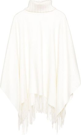 Fabiana Filippi Platinum Lucky poncho - women - Cashmere/Silk/Virgin Wool - OS - White