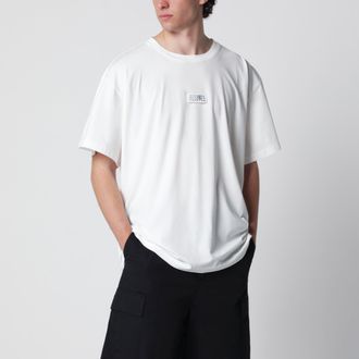 Maison Margiela T-shirt in cotone bianca con logo Numeric