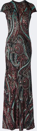 Etro Paisley velvet devor&eacute; gown