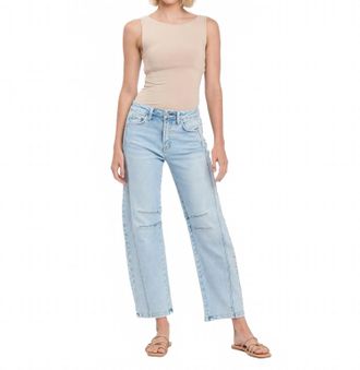 Flying Monkey Rebel High Rise Barrel Jean In Light Wash