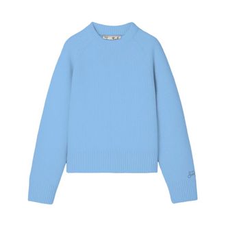 MC2 Saint Barth Maglia Oversize in Jersey a Tinta Unita con Maniche Raglan - - Knitwear - Donna - Blu - S