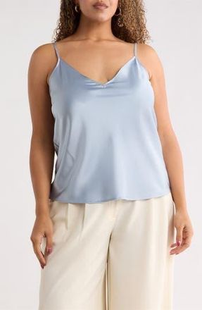 Renee C Satin V-Neck Camisole in Blue at Nordstrom Rack, Size 1 X