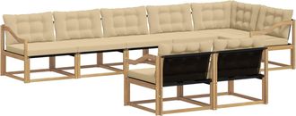 vidaXL Conjunto De Sof&aacute;s De Exterior 8 Uds. Y Beige Vidaxl