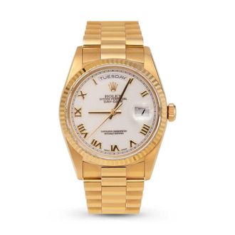 Rolex Pre-owned Rolex Presidential Day-Date Automatic Chronometer White Dial Unisex Watch 18238 WRP