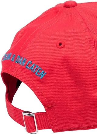 Dsquared2 DQ1562K_D00YTDQ411 Embroidered Logo Cotton Visor - Red